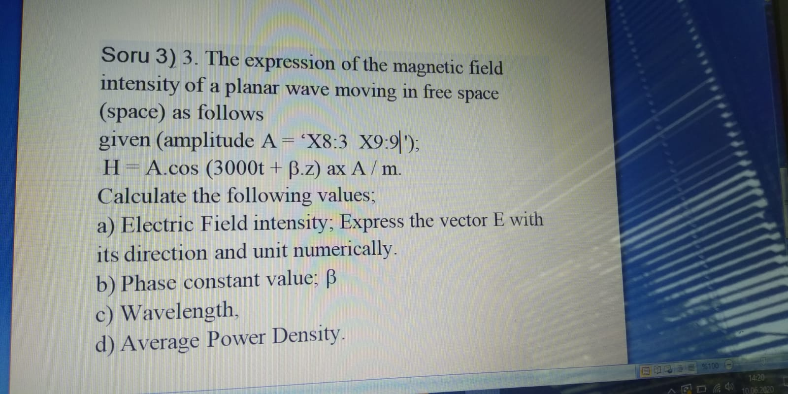 Soru 3 3 The Expression Of The Magnetic Field In Chegg Com