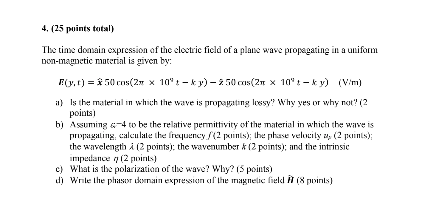 Solved 4 25 Points Total A The Time Domain Expression Of