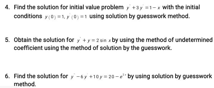 Solved 4. Find the solution for initial value problem | Chegg.com