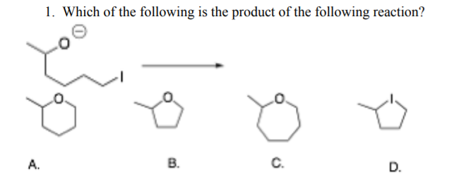 Solved 1. Which of the following is the product of the | Chegg.com