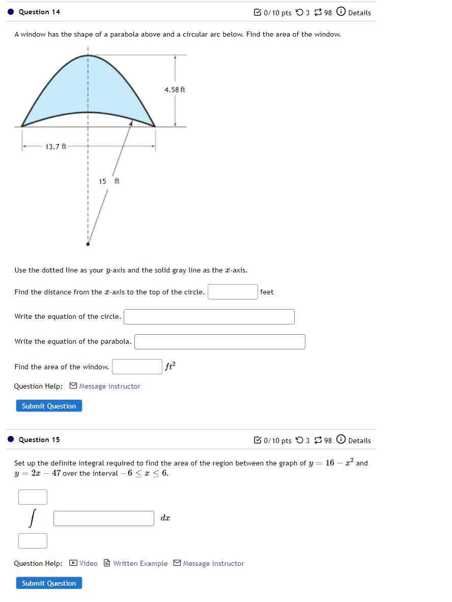 Solved Question 14 0/10 pts 398 Details A window has the | Chegg.com