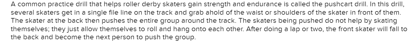 Solved A common practice drill that helps roller derby | Chegg.com