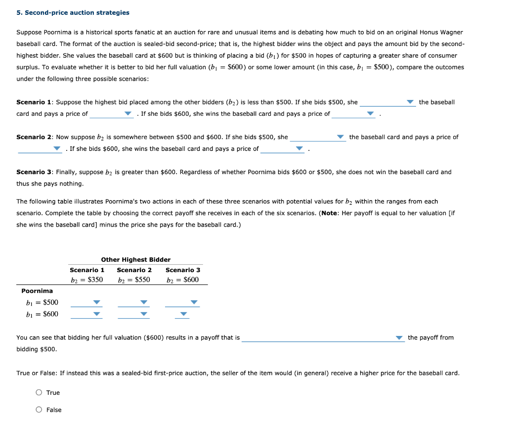 Solved 5. Second-price Auction Strategies Suppose Poornima 