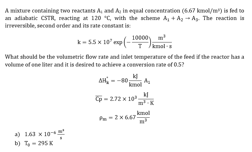 Solved A mixture containing two reactants A1 and A2 in equal | Chegg.com