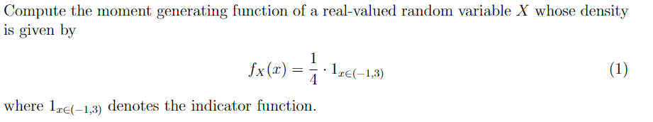 Solved Compute the moment generating function of a | Chegg.com