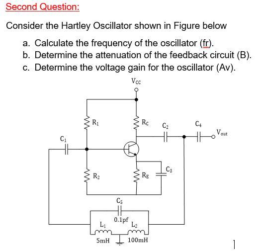 Solved Second Question Consider the Hartley Oscillator