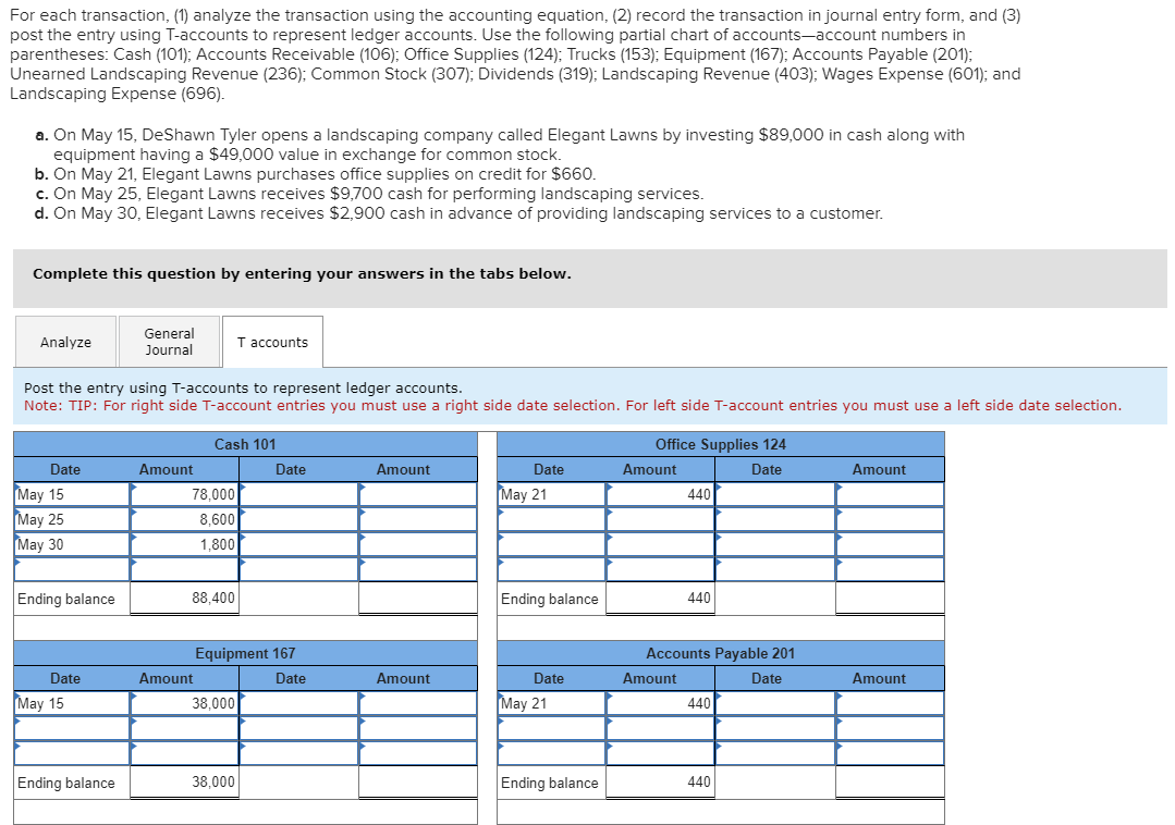 Solved For each transaction, (1) analyze the transaction | Chegg.com