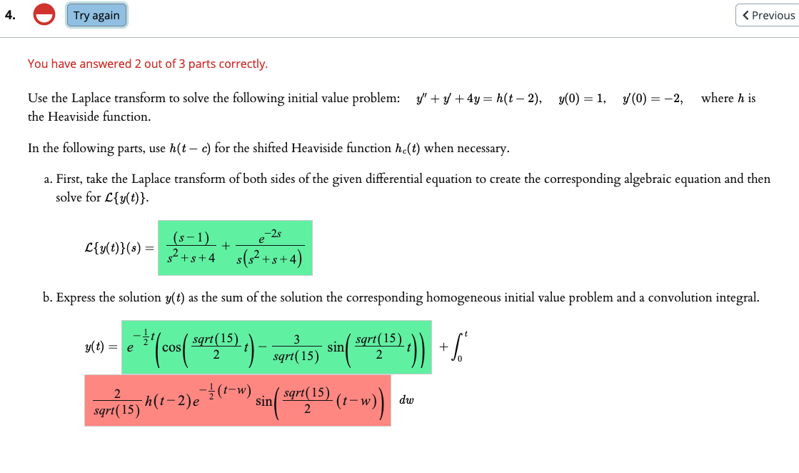 Solved Express The Solution Y T As The Sum Of The Soluti Chegg Com