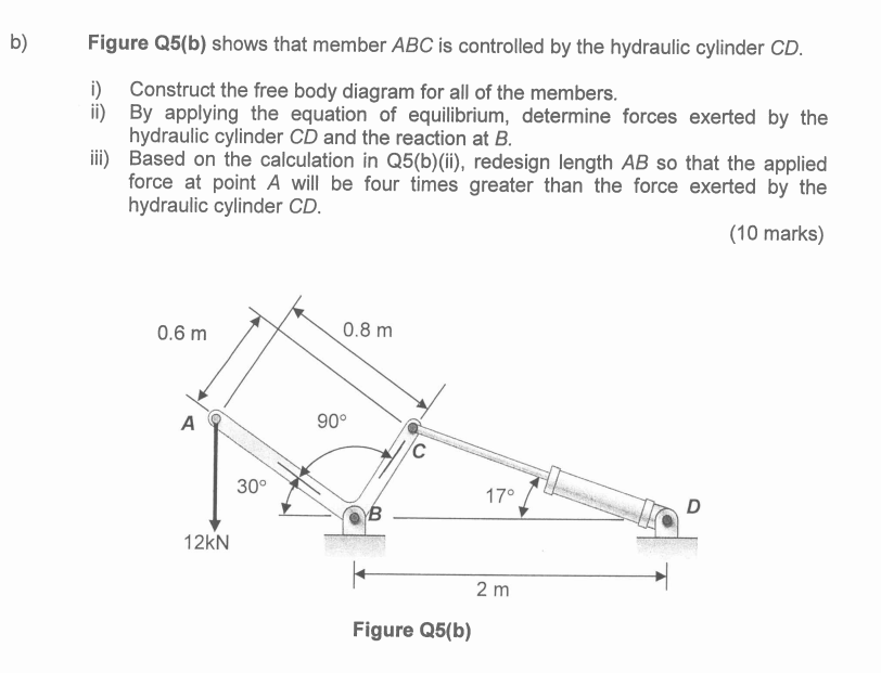 Solved Figure Q5(b) Shows That Member ABC Is Controlled By | Chegg.com