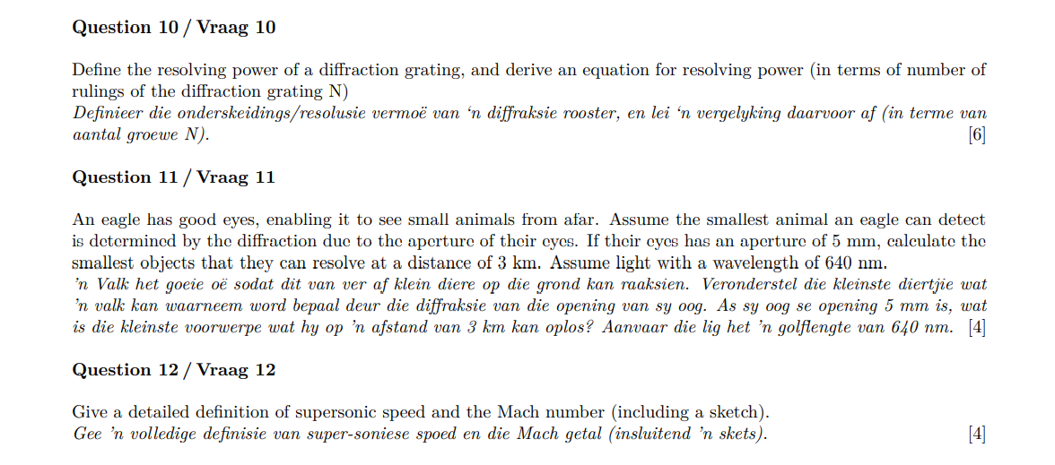 Solved Question 10 / Vraag 10 Define the resolving power of | Chegg.com