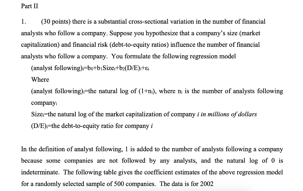 Solved Part II 1. (30 points) there is a substantial | Chegg.com