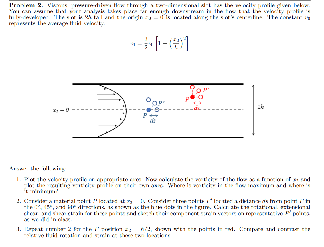 Solved Problem 2. Viscous, Pressure-driven Flow Through A | Chegg.com