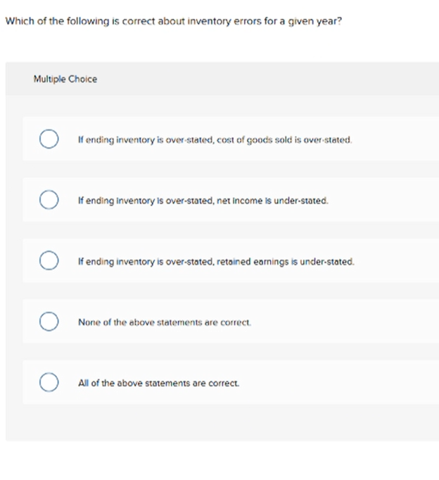 Solved Which of the following is correct about inventory | Chegg.com