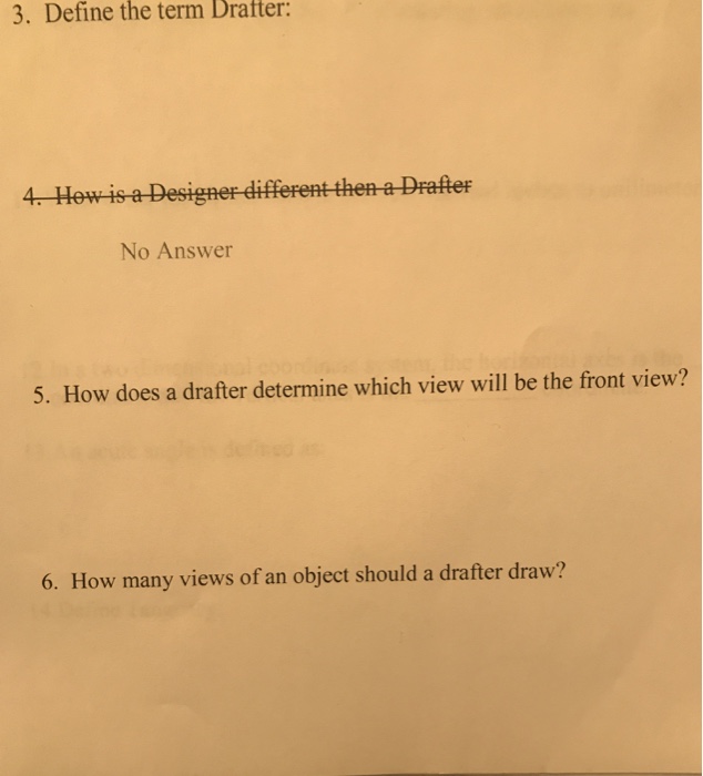 Solved 3. Define the term Dratter No Answer 5. How does a | Chegg.com