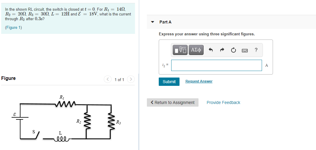 Solved In the shown RL circuit the switch is closed at t = | Chegg.com