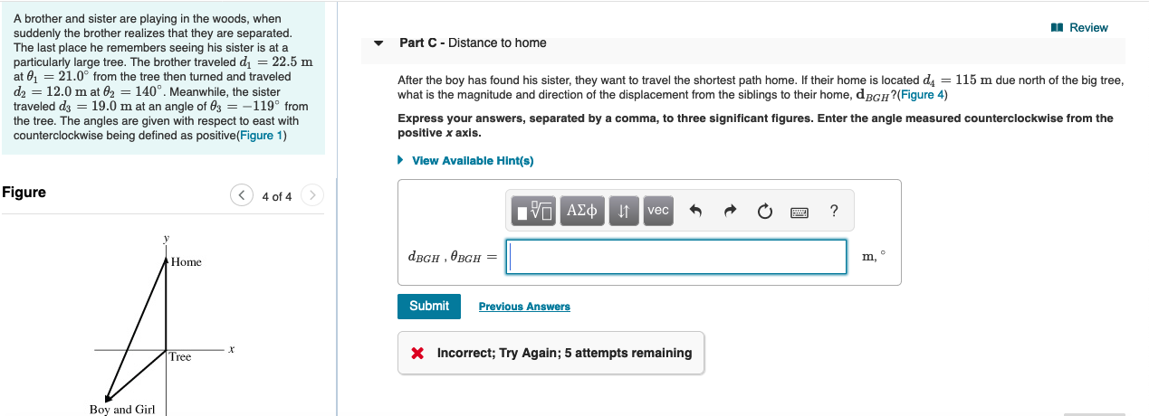 Solved Review Part C - Distance to home A brother and sister | Chegg.com