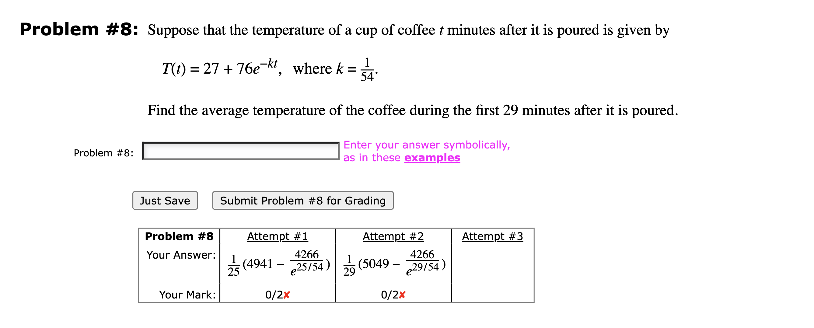 Solved Problem # 8: Suppose that the temperature of a cup of | Chegg.com