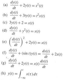 Solved 1.7-1 For the systems described by the following | Chegg.com