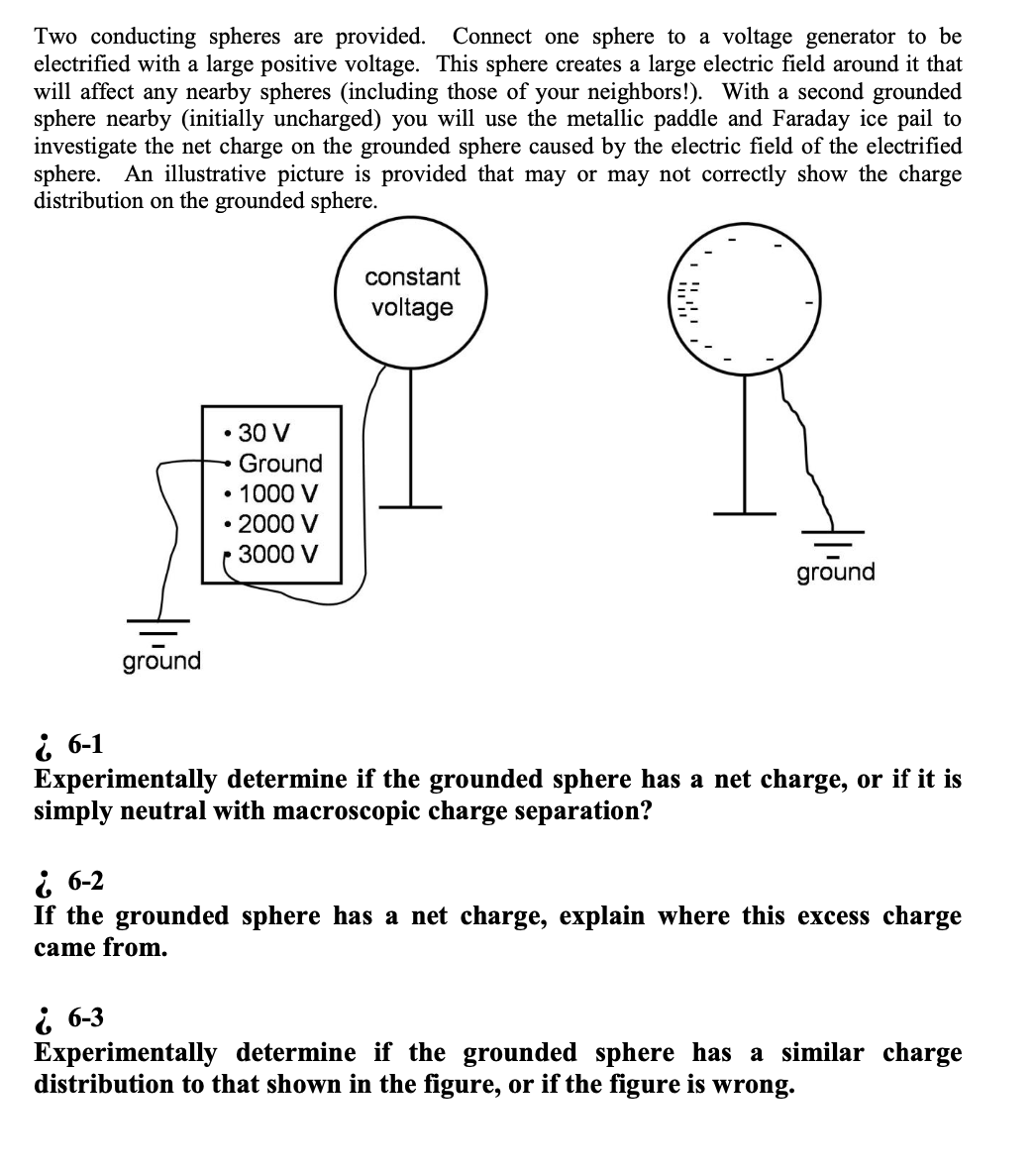 Solved Two Conducting Spheres Are Provided. Connect One | Chegg.com