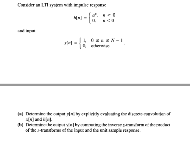 Unit Sample Response Solved Consider an LTI system with impulse response a. 0 | Chegg.com