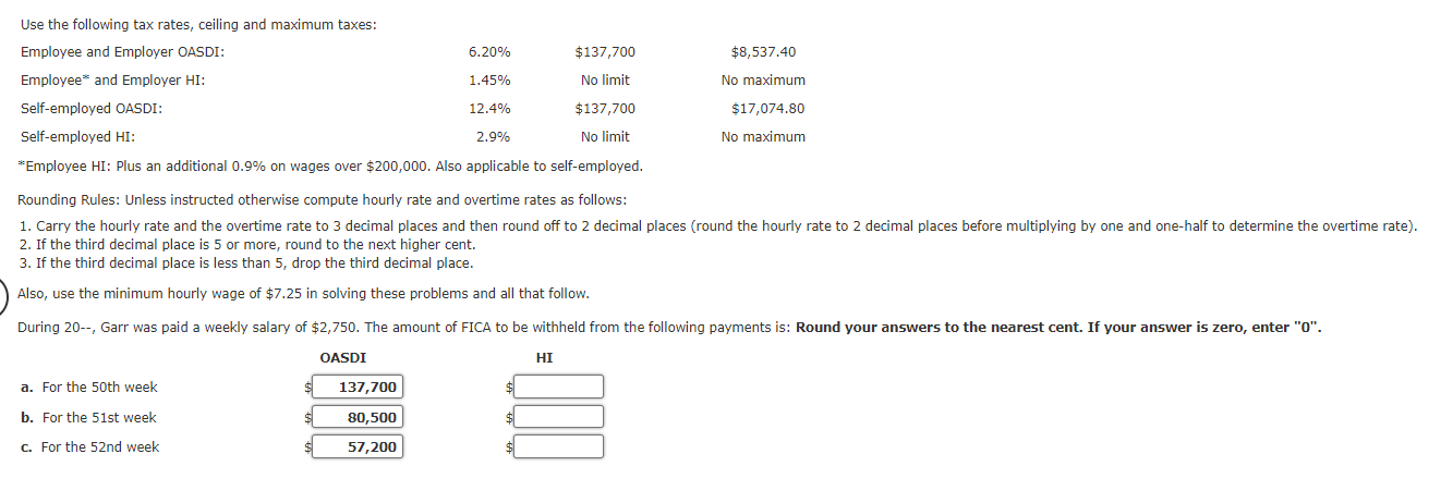 Solved $8,537.40 No maximum Use the following tax rates, | Chegg.com