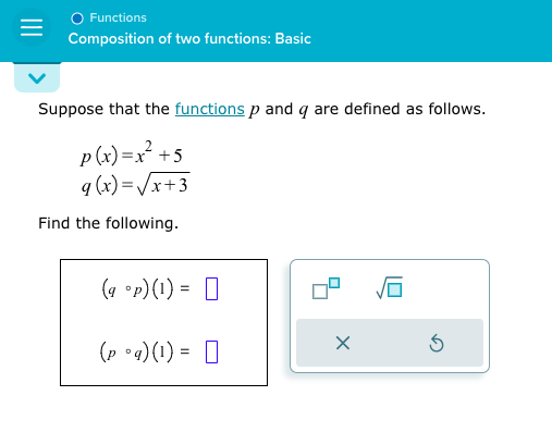 Solved Suppose that the functions p and q are defined as | Chegg.com