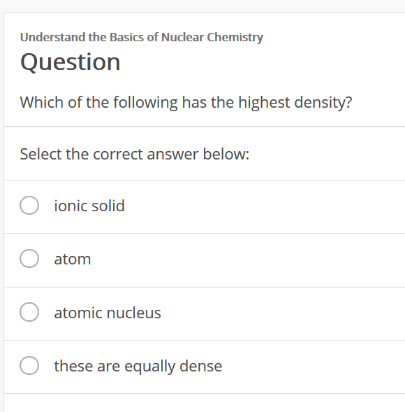Solved Which of the following has the highest