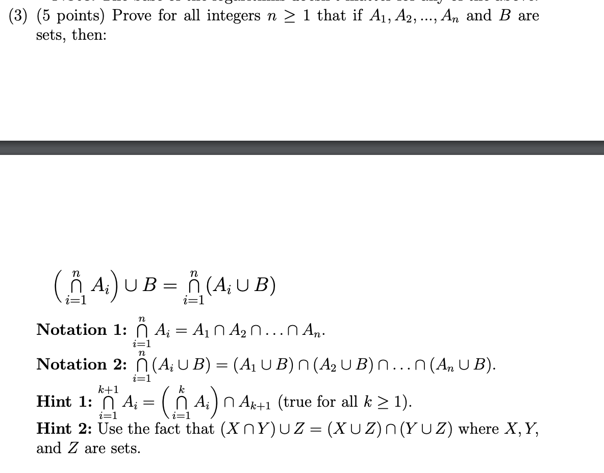 Solved 3 5 Points Prove For All Integers N 1 That I Chegg Com