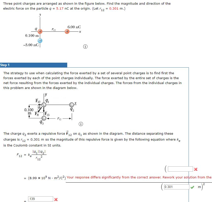 Solved Three point charges are arranged as shown in the | Chegg.com