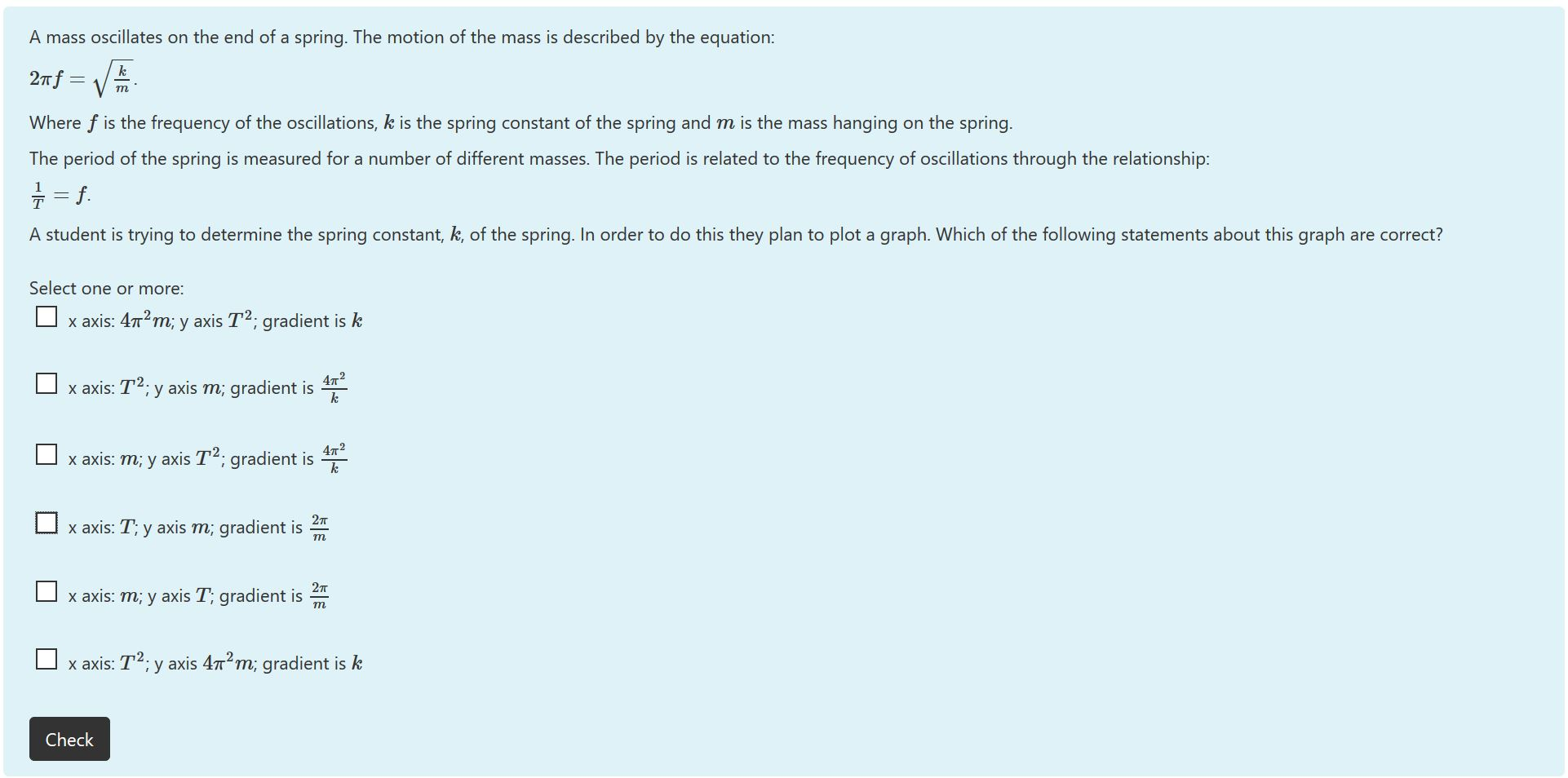 Solved A mass oscillates on the end of a spring. The motion | Chegg.com