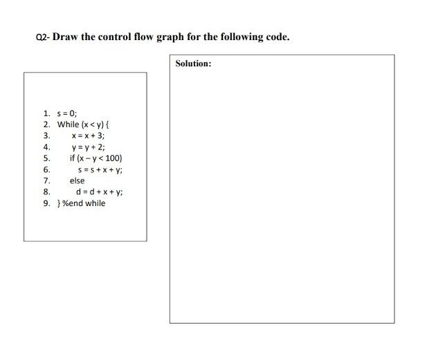 Solved 02- Draw The Control Flow Graph For The Following | Chegg.com