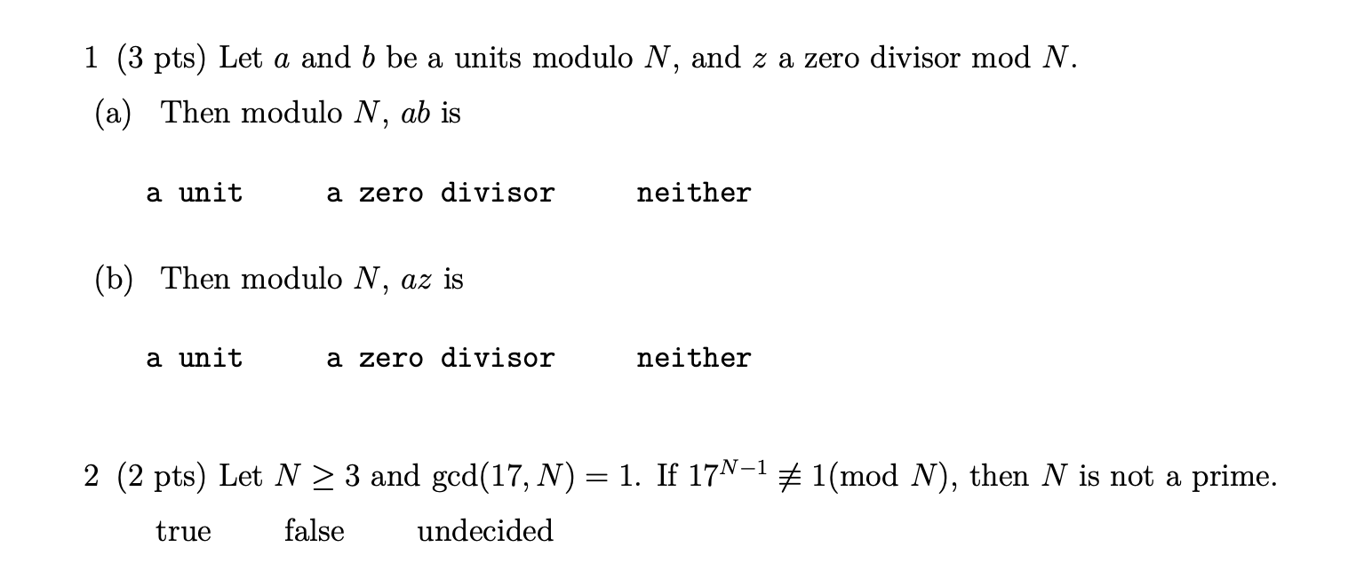 Solved 5 (5 Pts) Use The Extended Euclidean Algorithm (using | Chegg.com