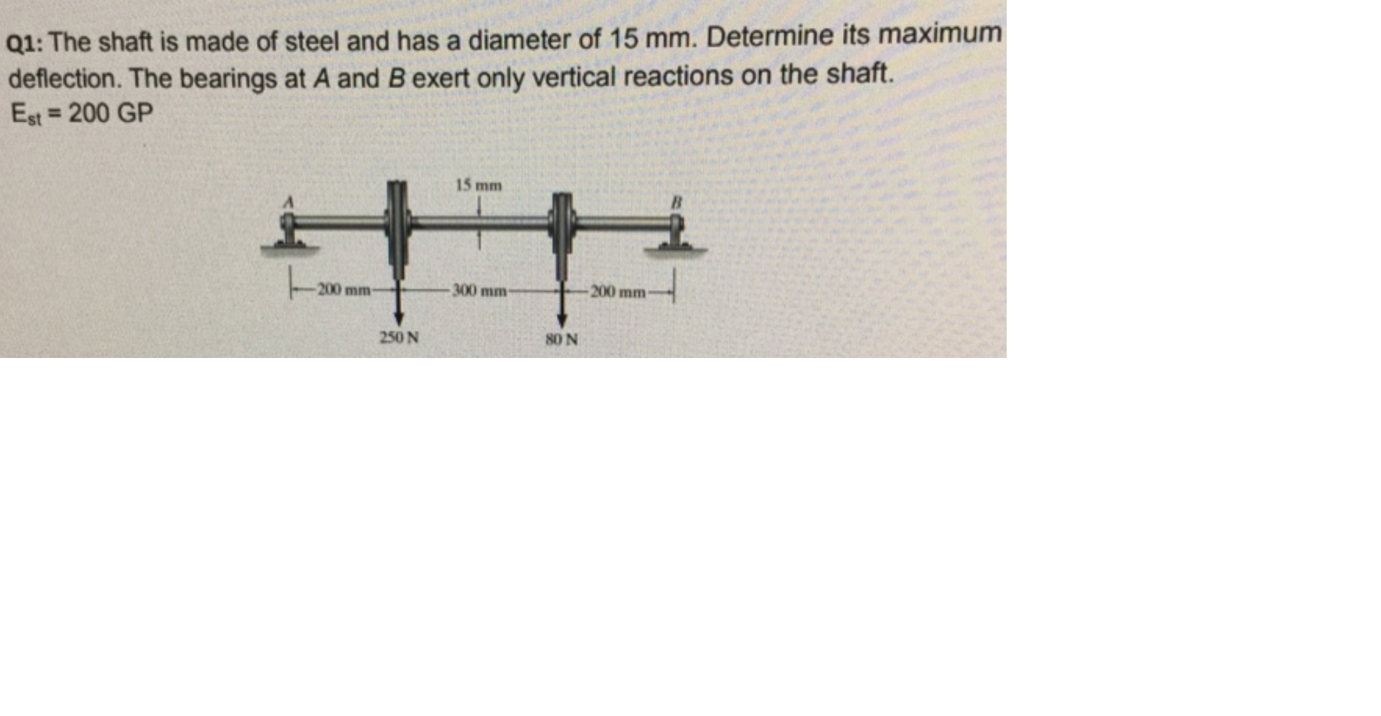 Solved Q1: The shaft is made of steel and has a diameter of | Chegg.com