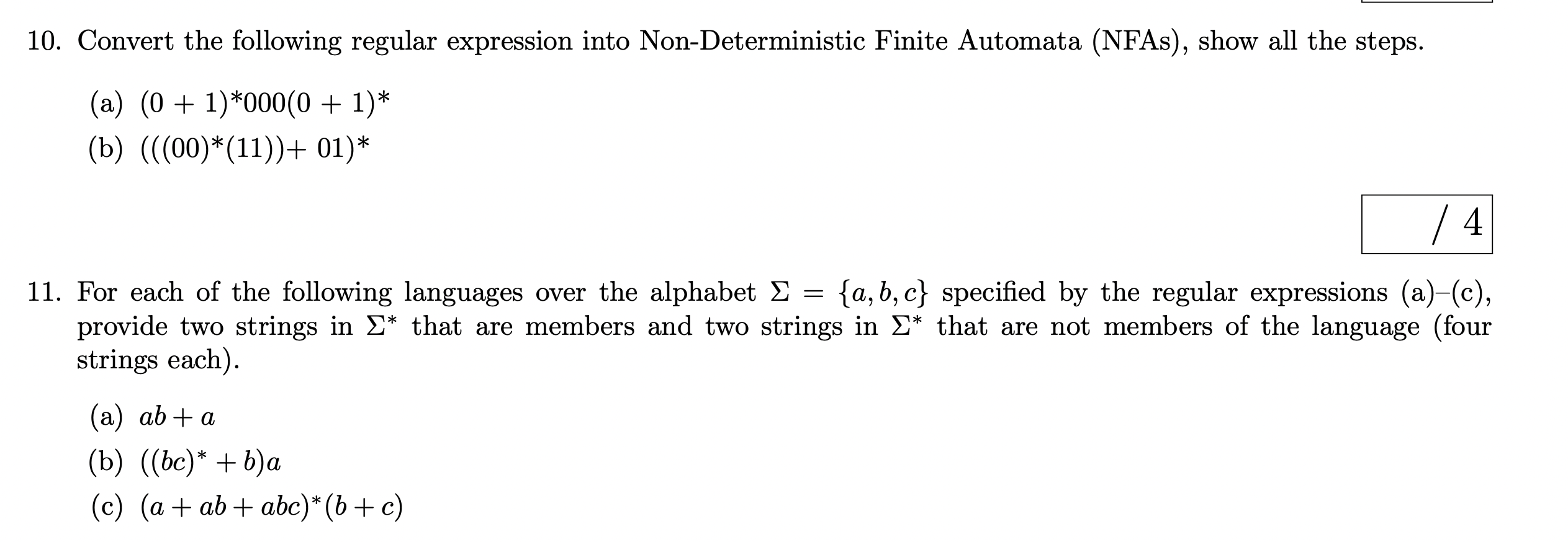 Solved 10. Convert The Following Regular Expression Into | Chegg.com