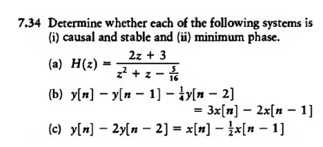 Solved 7 34 Determine Whether Each Of The Following Syste Chegg Com