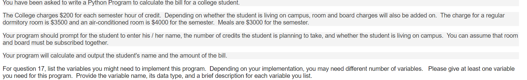 Solved You have been asked to write a Python Program to | Chegg.com