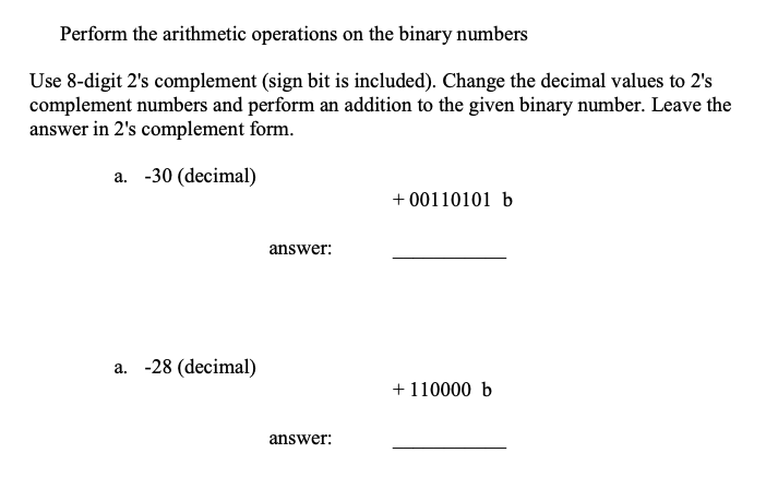 Solved Perform the arithmetic operations on the binary | Chegg.com