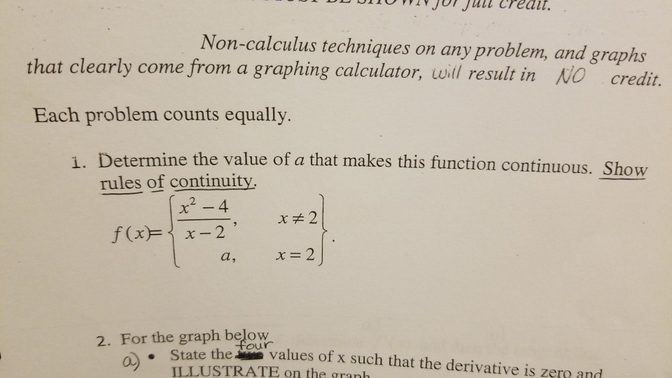 Solved Non-calculus techniques on any problem, and graphs | Chegg.com
