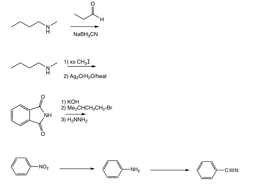 Solved H NaBH2CN 1) xs CHI 2) Ag2O/H2O/heat 1) KOH 2) | Chegg.com