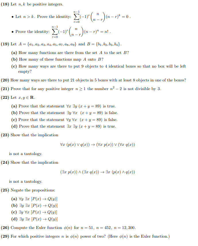 Solved (1) Prove that n5 -n is divisible by 5 for all | Chegg.com