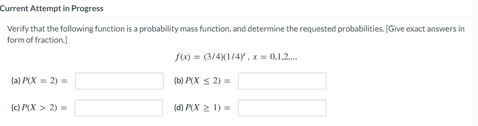 Solved Current Attempt In Progress Verify That The Following | Chegg.com