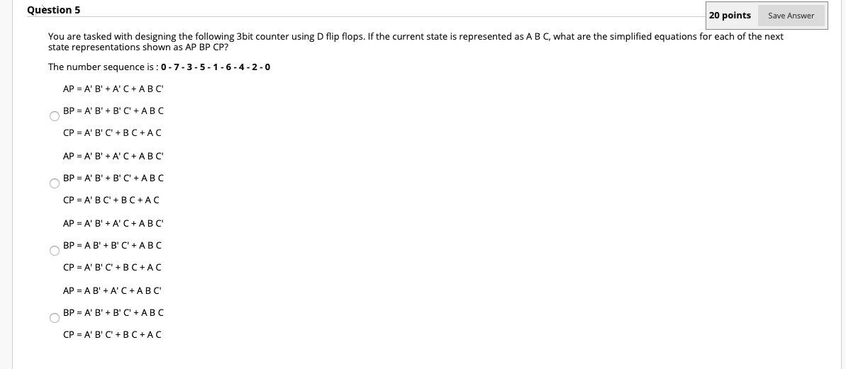 Solved Question 5 20 points Save Answer You are tasked with | Chegg.com