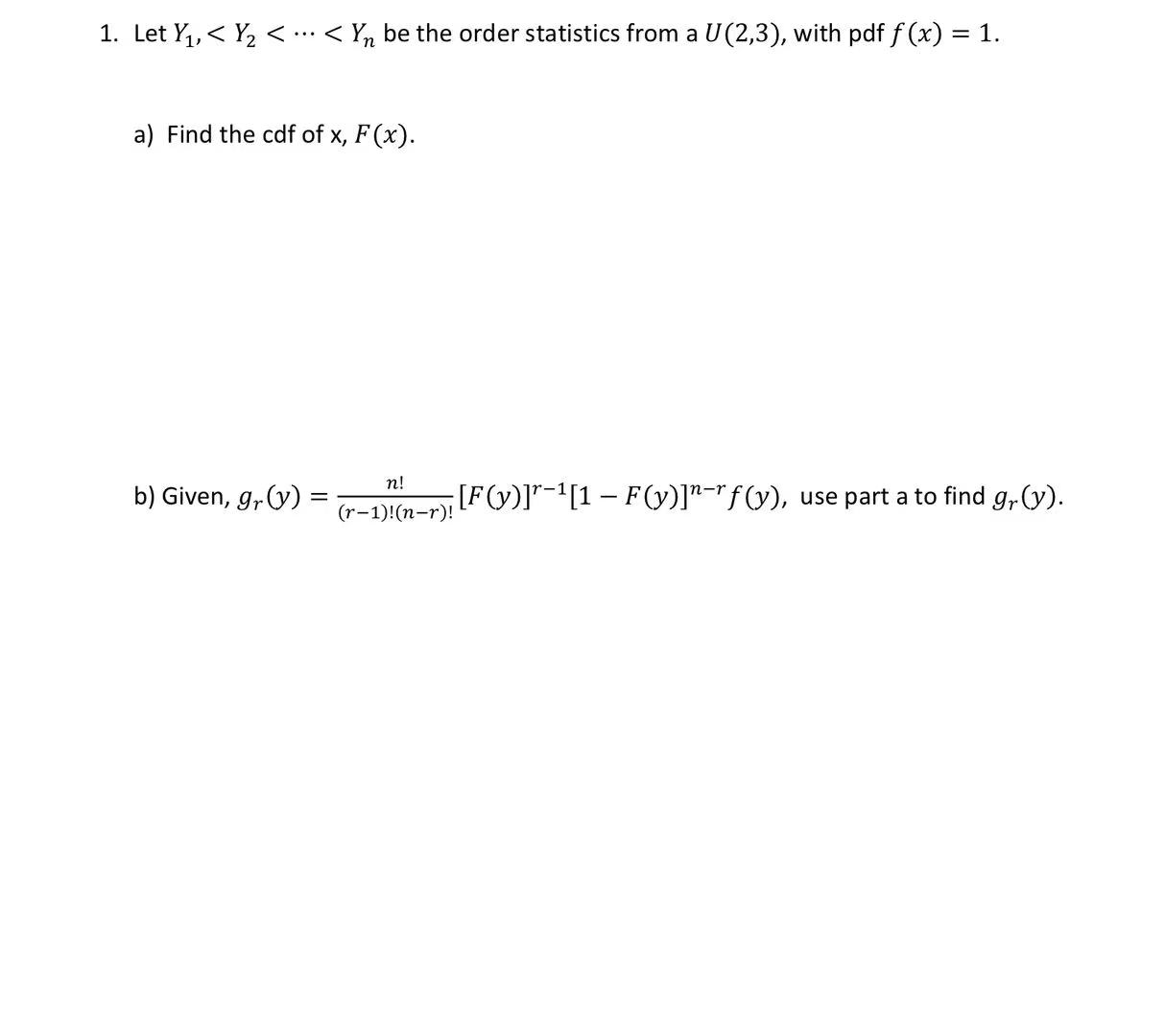 Solved 1. Let Y1, | Chegg.com