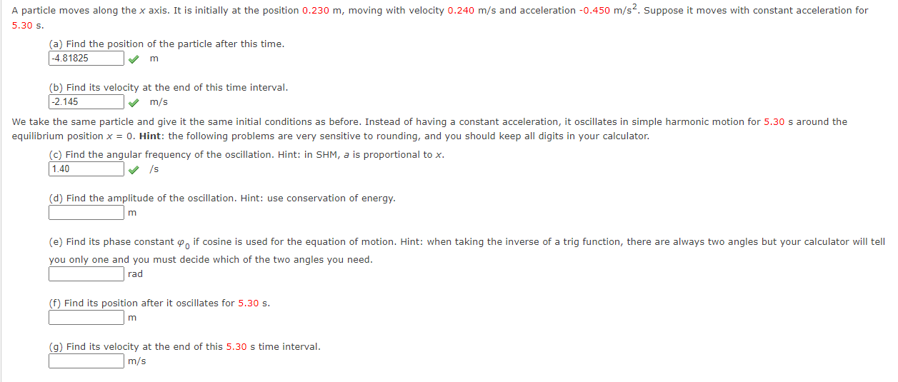 Solved A particle moves along the x axis. It is initially at | Chegg.com