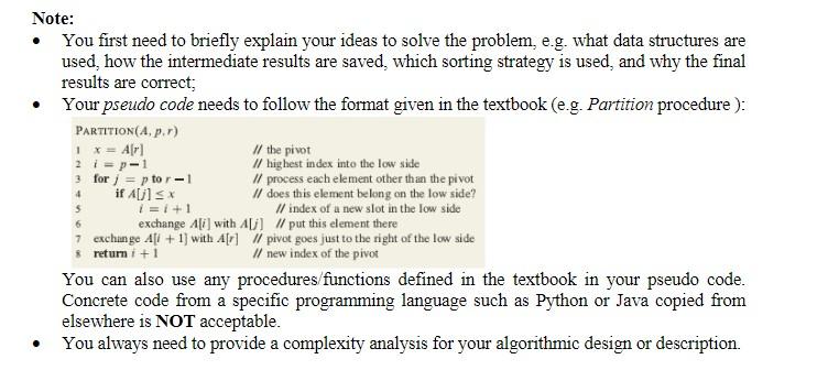 Solved Design an efficient algorithm (pseudo code) that | Chegg.com