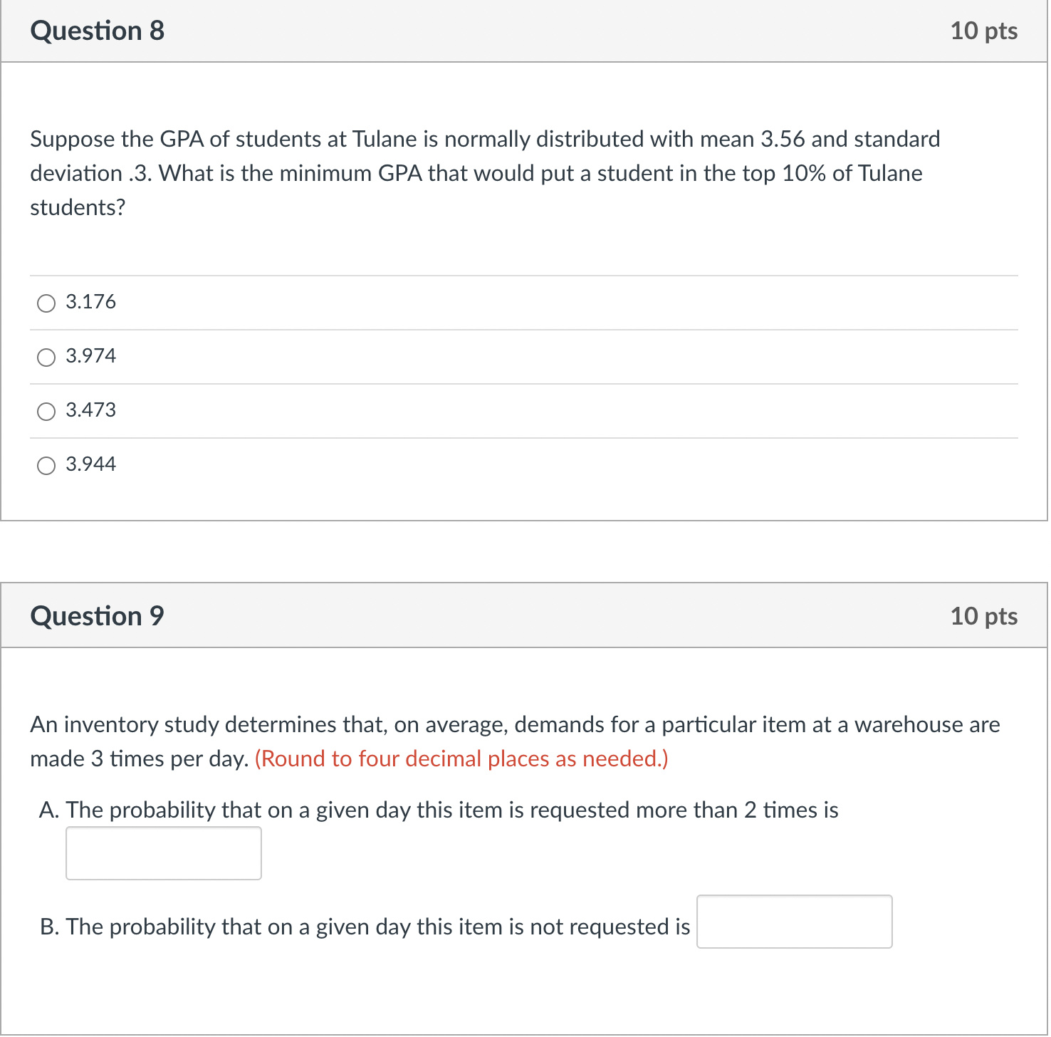 Solved Suppose the GPA of students at Tulane is normally