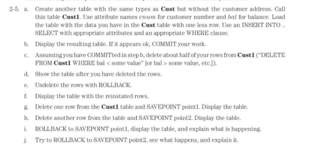 Solved 2-5. a. Create another table with the same types as | Chegg.com