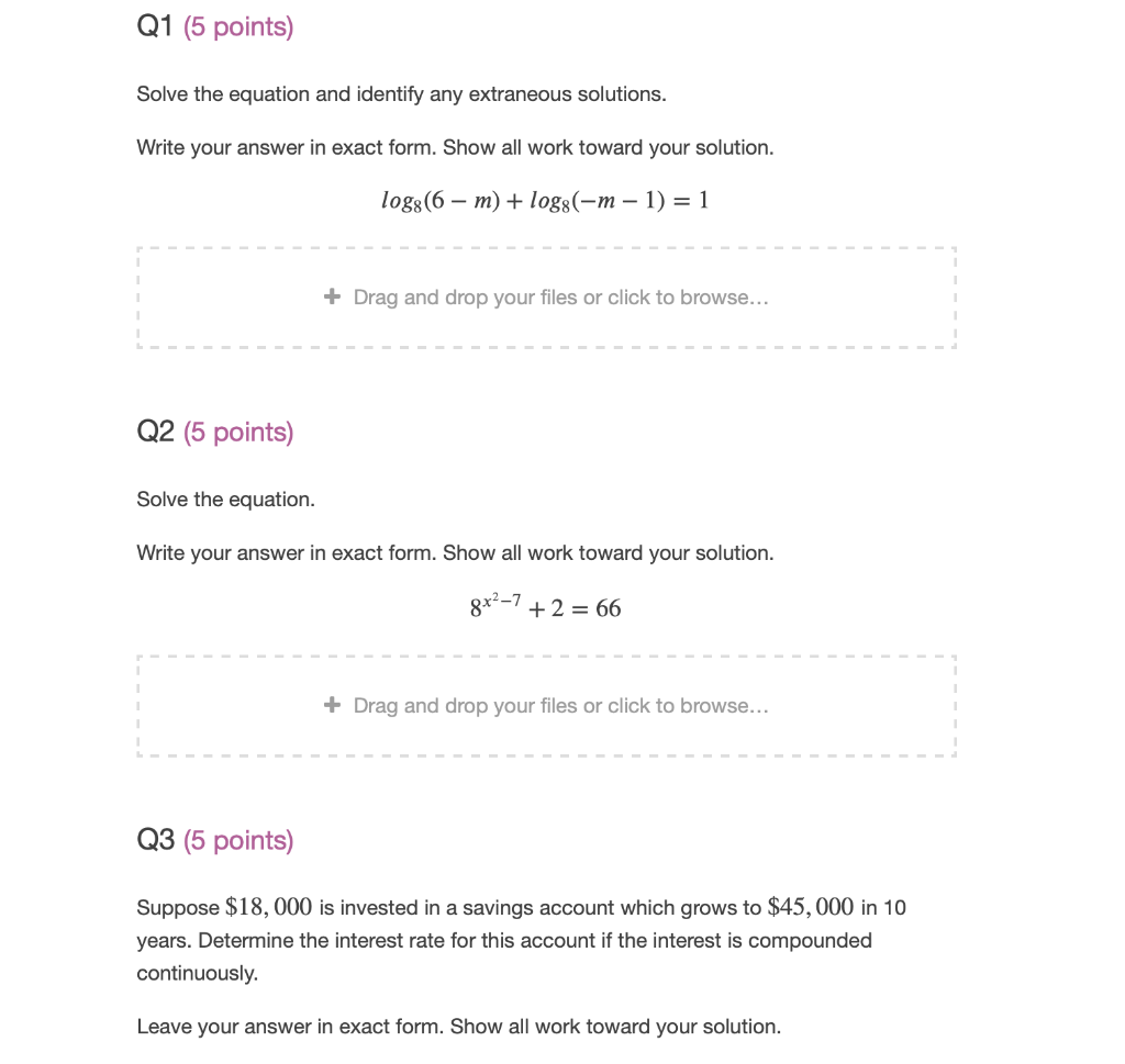 Solved Q1 (5 points) Solve the equation and identify any | Chegg.com