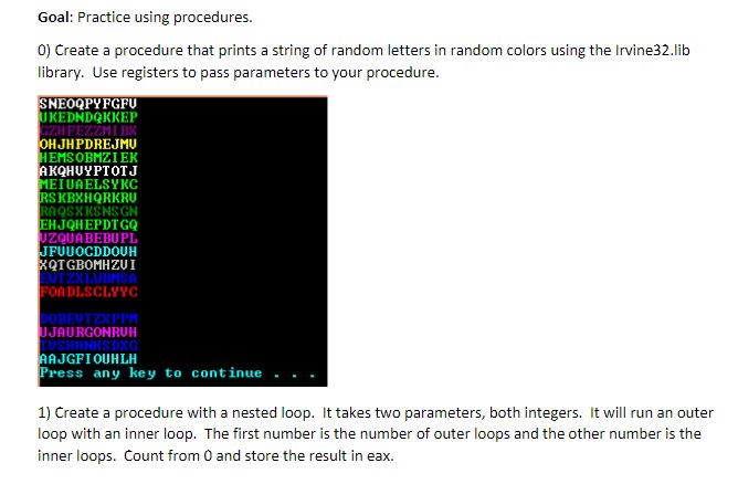 I need help doing this assembly language program we chegg