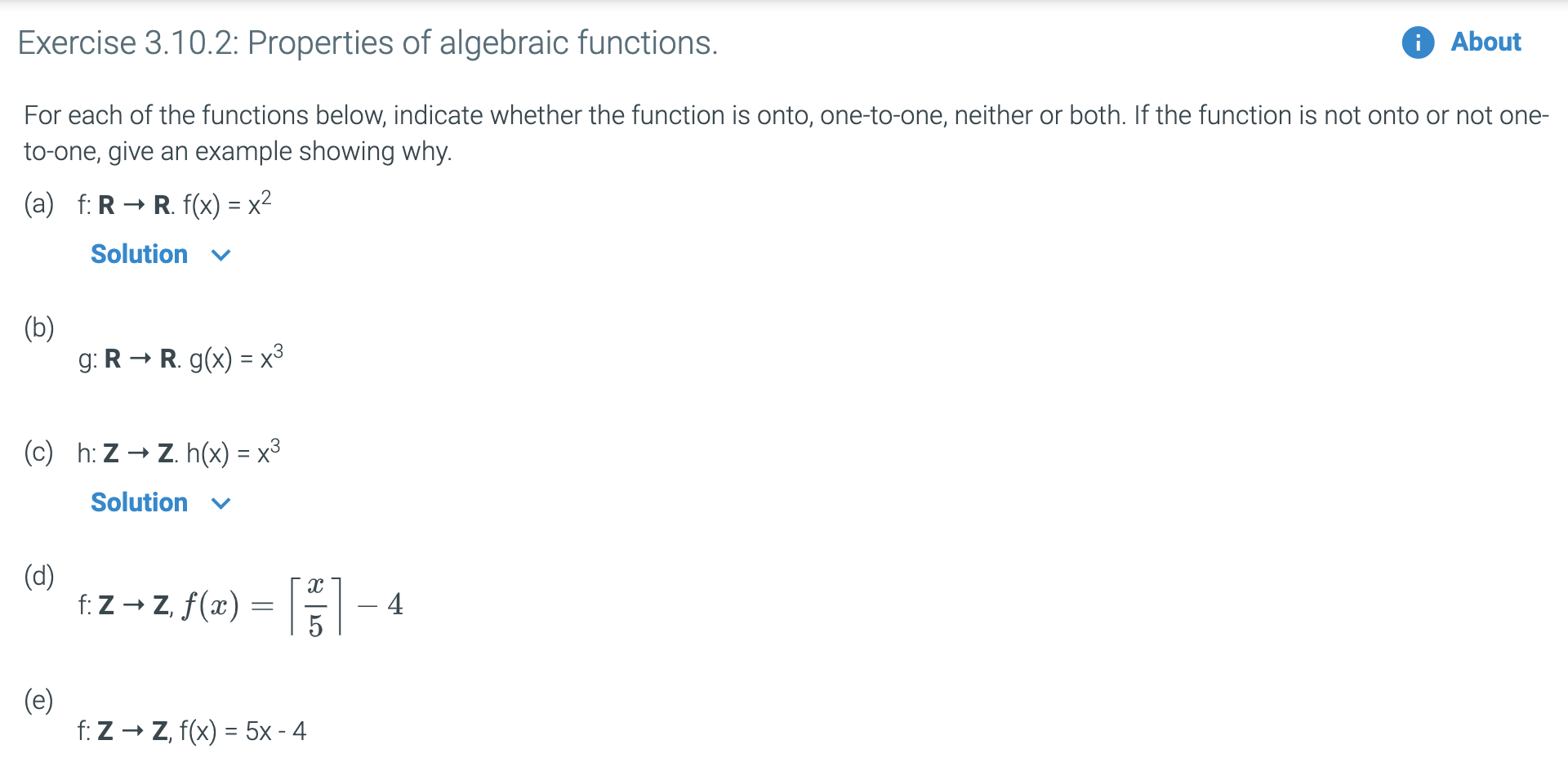 Solved Exercise 3 10 2 Properties Of Algebraic Functions A